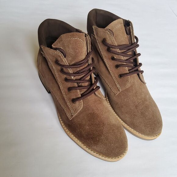 New Diba Suede Leather Brown Lace Up Ankle Boots Size 7.5 - Picture 4 of 10